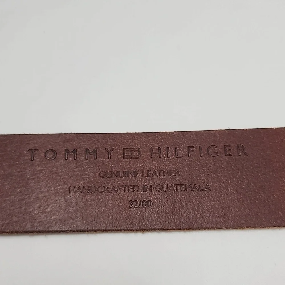 Tommy Hilfiger Men's Brown Chocolate Leather Belt Size 32 NWT‎